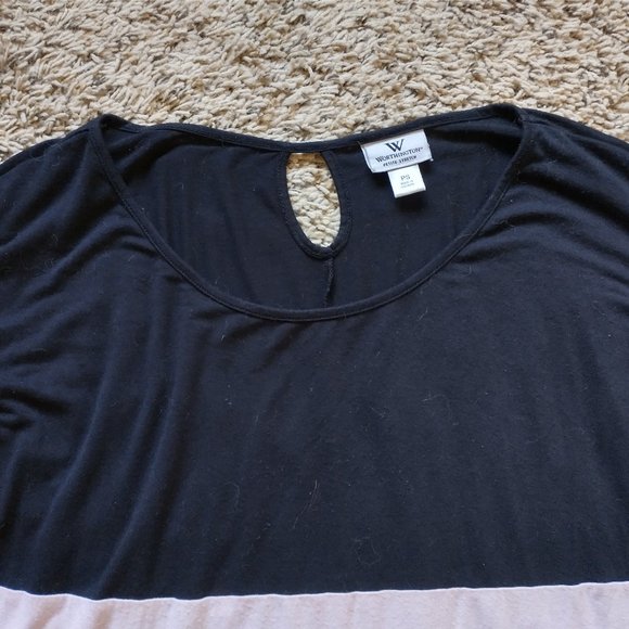 Worthington - Size Petite Small - Black Gray and Tan Blouse - Picture 2 of 3
